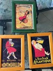 Set Of 3 Framed French Beer Advertising Wall Art Bistro Pub D  cor Vintage Style