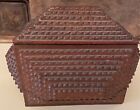 Antique Tramp Art Sewing Box With Drawer And Lift Lid Early 1900 s N y 