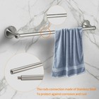 8 Pieces Bathroom Hardware Set Brushed Nickel Adjustable Expandable Towel Bar   