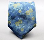 New Classic Floral Blue Yellow Jacquard Woven 100  Silk Men s Tie Necktie