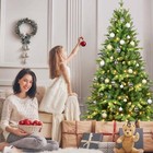 Pre-lit Artificial Christmas Tree Led Lights Hinged Xmas Tree Green Multi-size