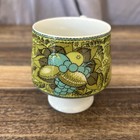 Vintage Retro 1970 s Japan Holt Howard Pedestal Footed Mug Blue Green Fruits Euc