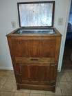 Antique Baldwin Refrigerator Co Wood Ice Box 2 Door Metal Insulation Original