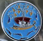 Vintage Greek Handmade Decorative Ceramic Tile  9pcs  Mythology  3 5    Round 