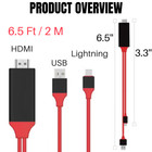 1080p Hdmi Mirroring Cable Phone To Tv Hdtv Av Adapter For Iphone 11 X 8 Ipad
