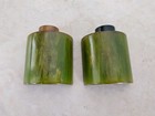 Vintage Rare Art Deco Bakelite 1 2 Moon Olive Green Salt pepper Miniature Shaker