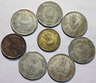 Republic India Father Of The Nation  7 Political Leaders   1 King - 8 Old Coins