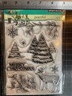 New Penny Black Rubber Stamp Set Christmas Peaceful Winter Acrylic Free Usa Ship
