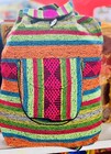 Mexican Backpack  mochila  Handwoven Backpack Rasta Surfer Hippie Multicolored
