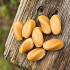 Vintage German Glass Beads   Soft Buttery Matte Finish   Butterscotch   15mm 8pc