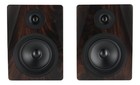 Pair Rockville Apm5d 5 25  250w Active powered Dark Wood Studio Monitor Speakers