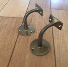 2x Vintage Brass Hand Rail Brackets Stair Old Handrail  cd8 