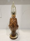Vtg Clear Glass Rooster Shaped Bottle Vinegar Infused Chilli Peppers