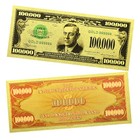 10pcs In Envelope Plastic Money Us 100 000 Dollars Gold Foil Banknotes Crafts
