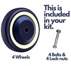 Set Of 4 Wheels   4  Diameter Wheels For Shopping Cart   Nuts And Bolts Included