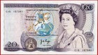 Great Britain 20 Pounds Nd 1970 P 380b Xf   aunc Free Shipping From 100 