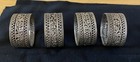 Set Of 4 Silver Plated Decorative Napkin Rings Elegant Design