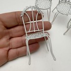 Vintage Dollhouse Furniture Set Of 4 White Metal Patio Outdoor Chairs