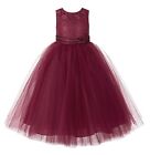 Lace Tulle Tutu Flower Girl Dresses Pageant Dress Princess Gown Baptism Wedding