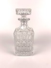 Vintage Square Cut Crystal Glass Liquor Decanter And Stopper Mcm Whiskey Bourbon