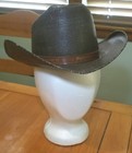Mid Century Philmont Scout Ranch Brown Cowboy Straw Hat Sz 6 5 8 New Mexico Read