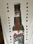 Vintage Coors Light  the Silver Bullet  100  Cotton Beach Towel Beer Bottle