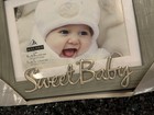 Malden International Gray Silver    sweet Baby    Picture Photo Frame 4x6 5x7 Nib