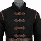 Medieval Quilted Gambeson Coat Black Padded Jacket Viking Larp Reenactment