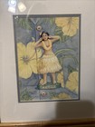 Aloha Hula Girl Framed  paul Brandt Wall Art  Bamboo Frame Hawaii Decor