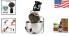 Elegant Black Wood Badger Shaving Brush   Stainless Steel Stand - 3 2  Bowl