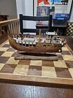 Folk Art - Tug Boat - Grey   Red - Hand Crafted Collectible