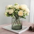 Artificial Silk Flower Rose Peony Fake Pink Wedding Bouquet Diy Home Party Decor