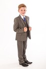 Boys Suits Wedding Suit 5pc Tweed Waistcoat Suit Page Boy Formal Party Grey 