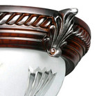 Vintage Bronze Round Ceiling Lamp 2-light Flush Mount Etched Frosted Glass Shade