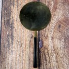 Paten For Communion With Holy Spirit Dove Embossed Gold Over Brass Oak Handle