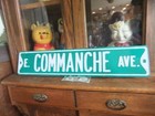 Heavily Embossed raised St Street Sign Comanche Ave New Old Stock Steel 6  X 30 
