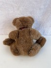 Vintage Brown   Beige Plush Teddy Bear Stuffed Animal With Movable Joints Ribbon