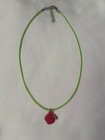 Kids Sanrio Red Apple On Green Cord Necklace