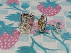 David Yurman Sterling Silver 925 Yellow Citrine Stud Earrings 7mm Chatelaine 