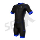 Sparx Men Triathlon Suit Short Sleeve Aero Tri Suit Black blue 2xl