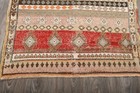 Vintage Turkish Oushak Rug Red 2x3 Hand Knotted Wool Small Door Mat
