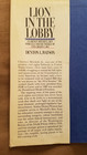 Lion In The Lobby  Struggle For The Passage Of Civi Rights Laws Hcdj-1st Edition