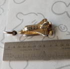 Nasa Space Shuttle 3d Pendant Charm Gold Tone Vintage Souvenir