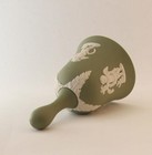 Vintage Wedgwood Sage Green Jasperware Cherub Dinner Bell England 4 1 8  Tall