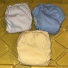 Lot Of 3 Bumgenius Preowned Baby Cloth Diapers White Blue Yellow Size Medium