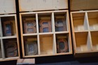 11 Antique Printers Block Wood Bronze Letterpress Print Type With Wood Boxes