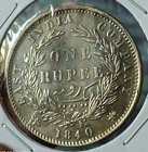  e 1  British Indian Colonial 1840 Silver Rupee Coin Of  Victoria Divided Legend