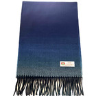 New 100  Cashmere Scarf  wrap Made In England Color Navy Blue Fade