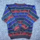 Vintage City Streets Sweater Medium Primary Colors Cosby 80s Dad
