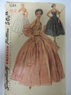 Rare Vtg 50s Simplicity 4584 Evening Gown Dress Halter Sewing Pattern Women Sz11